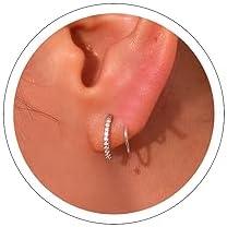 Double Hoop Earrings for Single Piercing for Women Silver Double Twist Hoop Earrings Adjustable Spiral Earrings Hypoallergenic Faux Double Tiny Twist Earrings for women Gift