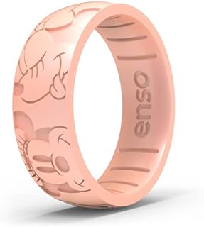 Enso Rings Etched Disney Collection - Classic Silicone Ring - 8mm Wide, 2.16 Thick - Mickey and Minnie