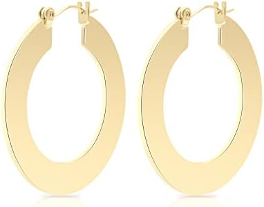 Minimal Bohemian 18K Gold Plated Large Round Hoop Earrings for Women Boho Jewelry Bold Thick Wire
