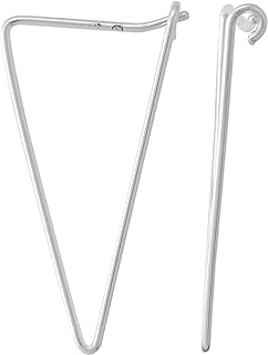 Sterling Silver Wire-Wrapped Triangle Hoop Earrings with Hinged Hoop - Perfect for Men and Women - Hypoallergenic and Nickel-Free Hoop Design