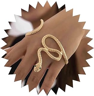 Snake Hand Bracelet Gold Serpent Palm Cuff Bangle Vintage Open Bangle Adjustable Wrap Bracelet Costume Jewelry for Women Girls