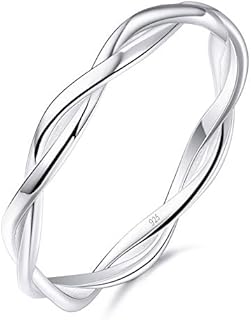 925 Sterling Silver Double Twist Engagement Ring for Women, Lovers, and Sisters - Timeless Friendship Symbol for Mother's Day, Valentine's Day