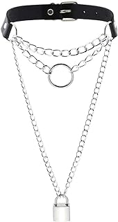 Vintage PU Leather and Alloy Choker Necklace for Men and Women, Punk Goth Design - Perfect for Concerts, Cosplay, and Parties
