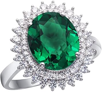 925 Sterling Silver Created Ruby Red Gemstone Index and Mid Finger Cocktail Vintage Ring for Women Oval Shape