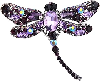 EVER FAITH Dragonfly Teardrop Brooch Pin Austrian Crystal