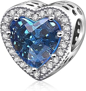Radiant Heart Charm with Red and Clear CZ 925 Sterling Silver Love Charm for Pandora Bracelet Gifts for Mother Valentine's Day