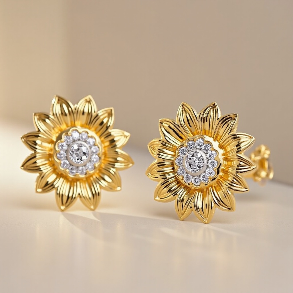 Boucles d'Oreilles Tournesol Harry Winston : Éclat et Élégance