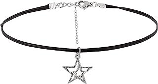 Sacina Gothic Crescent Moon Choker Necklace, Sun Necklace, Star Necklace, Black Steampunk Victorian Velvet Choker, Black Choker, Boho Choker Necklace, Goth Choker,Goth Gift for Women, Girls