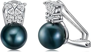 GVC Butterfly Black Pearl Earrings S925 Sterling Silver Real Freshwater Pearl Stud Earrings Mother's Day Gift for Women Girl Mom Wife