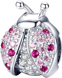 Original 100% 925 Sterling Silver Charm Bead Love Animal Charm Family Birthday fit Pandoras Bracelets DIY Charms (Ladybug Charms)