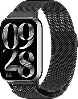 SUGARJAR Bracelet Métal Compatible pour Xiaomi Smart Band 9 et Mi Band 8 Pro, avec Boucle Magnétique Puissante. Idéal pour Femmes et Hommes au Poignet de 5,5 à 8,5 pouces