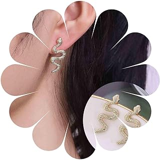 Andelaisi Boho Snake Earrings Gold Snake Studs Earrings Vintage Snake Earring Minimalist Snake Animal Earrings Jewelry for Women and Girls