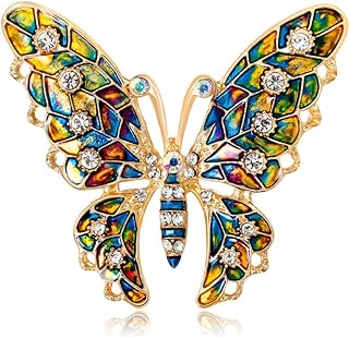 DSADKI Variety Styles Butterfly Brooch - Multi-Color Rhinestone Crystal Brooch Pin Cute Butterfly Shape Corsages Brooches Decoration Gift for Women Girls