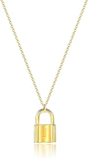 18K Gold Plated Lock Pendant Necklace with Initial Letter, High-Quality Stainless Steel Chain, Personalized Gift for Women and Girls, MOMOL Design