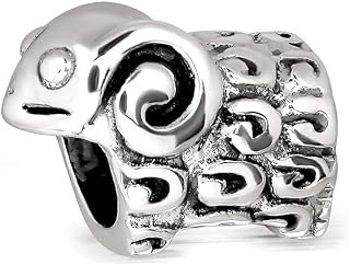 Sterling Silver Goat Charm Bracelet with Durable Clasp - Unique Animal Design for Jewelry Lovers - Perfect Year of The Goat Gift for Men and Women