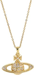 Collier Vivienne Westwood pour Femme avec Pendentif Planète, Taille Unique, en Acier Inoxydable et Anti-Oxydation, Idéal pour Cadeaux d'Anniversaire ou Occasions Spéciales