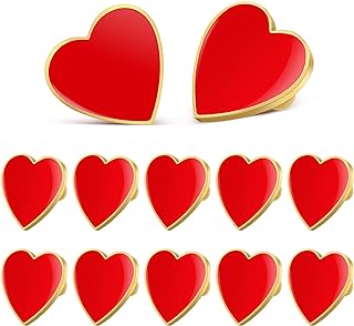PRETYZOOM 12 Pcs Heart Brooches Decorative Brooch Pins Collar Pins Valentines Day Gifts Party Favors Anniversary Women Costume Accessory