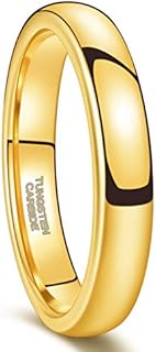 Greenpod 2mm 4mm 6mm Tungsten Wedding Bands Ring for Women Men Rose Gold/Silver/Gold/Black Polished Slim Engagement Promise Rings Comfort Fit Size 4-13