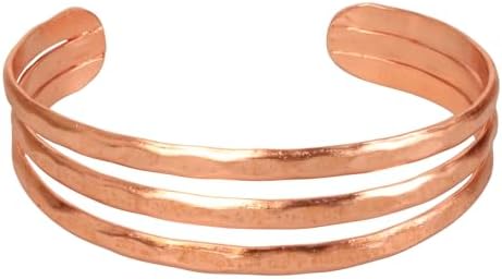 Touchstone NEW Indian Bollywood Desire Handcrafted Beautiful Hand Hammered Eye Catching 0.75 Inches Designer Jewelry Free Size Cuff Bracelet In Copper Tone For Women.