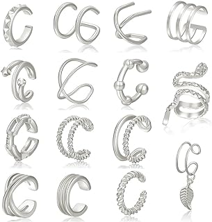 Gold-plated Crystal-studded Rhinestone Cuff Earrings for Women, Non-pierced Irregular Design, 14k Zinc Metal