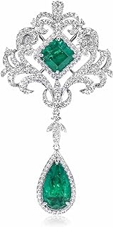Green Emerald Silver Cocktail Brooch