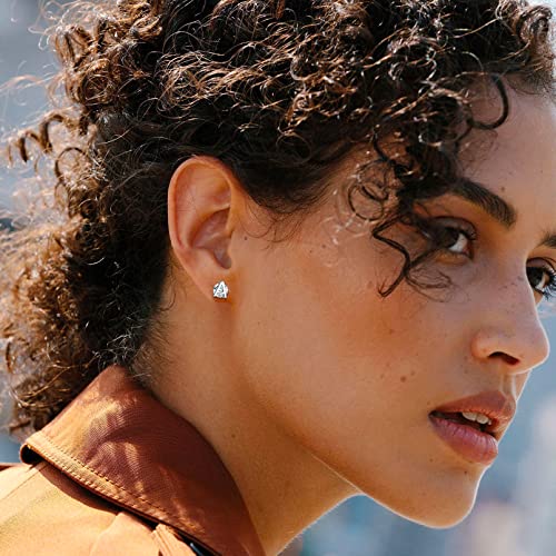 Small Initial Stud Earrings for Women, 925 Sterling Silver Cubic Zirconia Letter Earrings Hypoallergenic (with Gift Box)