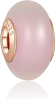 La Menars Matte Color Murano Glass Charm for Bracelets 925 Silver Beads for Women's Bracelets & Necklaces Dangle Pendant for Mother's Day