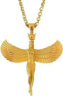 Ancient Egyptian Goddess Isis Faith Pendant Necklace, 14K Gold Plated Jewelry Gift For Women, Perfect For Valentine's Day/Mother's Day/Marriage Anniversary