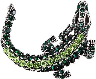 Sparkling Alligator Crystal Brooch with Pin Clasp - Uniquely Designed Dragon Shape for Men and Boys
