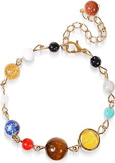 Universe Solar System Bracelet for Men Women Natural Stone Galaxy Eight Planets Bracelets Best Friends Gift for Men Women