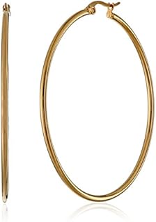 Amazon Essentials Stainless Steel Rounded Tube Hoop Earrings