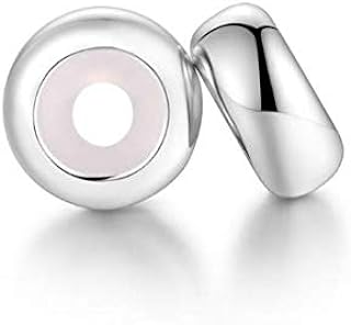 MEITAIHE Round Stopper Charm 925 Sterling Silver Charm Bracelet Clip Stopper Beads Spacer Charm 2Pcs Wife Birthday For Women Bracelets
