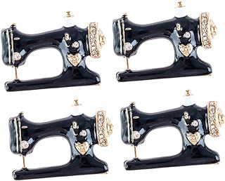 Gogogmee 4pcs Sewing Needles Machine Party Brooch Diliddo-for-women Sewing Machine Brooch Vintage Ornaments Women Brooch Pin Alloy Brooch Creative Badge Miss Apparel Collar Pin