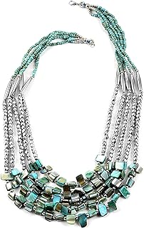 Shop LC Seed Bead Therapy Multi Strand Layered Choker Beaded Necklace for Women Jewelry Mothers Day Gifts for Mom Size 24" Boho Western Birthday Mothers Day Gifts for Mom