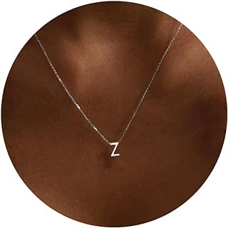 Initial Necklaces for Women,Dainty Silver Letter Necklace Name Personalized Monogram Pendant Necklace Simple Cute Initial Necklace Choker Necklace for Women Trendy Girls Silver Jewelry Gifts