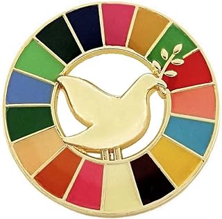 United Nations Peace Dove Enamel Lapel Pin Brooch With 17 Colors Sustainable Development Goals Medal Badge Represents Geometric Patterns