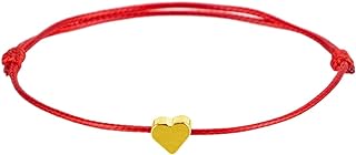 kelistom Gold Heart Anklet Bracelet for Women Men Teen Girls Boys Handmade Simple String Waterproof Ankle Bracelets for Women Minimalist Jewelry Adjustable