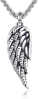 925 Sterling Silver Wing Urn Necklace for Ashes Necklace Angel Wing Cremation Jewelry Memory