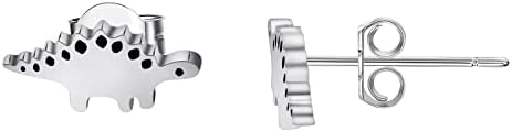FEELMEM Lickalottapus Stainless Steel Stud Earrings - LGBT Pride & Same Sex Wedding Jewelry - Push Back Design for Unisex - Prideful Dinosaur Lover Gift