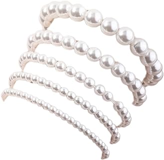Colorful Bead Chain Imitation Pearl Bracelet Set with Crystal Gems for Women, Stretchable No-Clasp Design