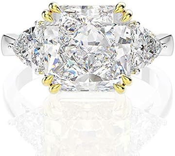 S925 Silver Haunted Mansion Wedding Ring with High Carbon Diamond for Women Square Design