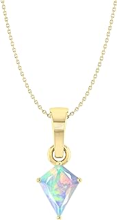 Lobster Clasp Ethiopian Opal Pendant Necklace in 14k Gold Filled or Sterling Silver for Women – Oval Design October Birthstone Jewelry