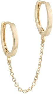 14K Gold Plated ADINA EDEN Double Hoop Earrings with Push Back for Women, Hypoallergenic Sterling Silver Hoop Design