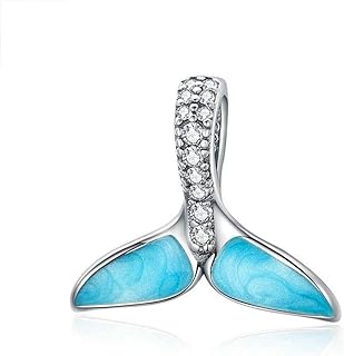 Junyi Jewelry Mermaid Charm 925 Sterling Silver Fish Charm Dolphin Charm Whale Charm Ocean Charm Shark Charm for Pandora Charm Bracelet