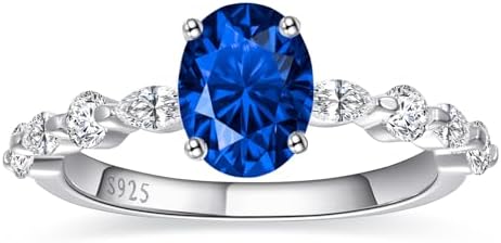 1.5ct 925 Sterling Silver Engagement Ring for Women Oval Cut Cubic Zirconic Wedding Ring for Women Sterling Silver CZ Promise Rings Band Width 2.2mm Size 5-9