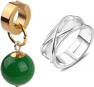 Goku Black Earring and Ring,Anime Goku Cosplay Agate Drop Earrings Ear Clip Accessories