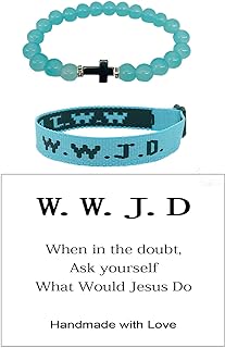 Christian Cross Gifts What Would Jesus Do Bracelets WWJD Bracelets Letter Matching Couples Protection Braided Rope Inspirational Religious Beads Bracelets Friendship Gift for Women Men Teens Girls