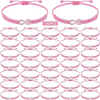 Buckle Clasp Breast Cancer Awareness Bracelets - Rope Chain & Braided Alloy - Gift for Women - Pink Ribbon Design