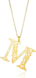18K Gold Plated Initial Necklace for Women A M Pendant Choker Necklace Cute Initial Letter Necklace Gold Jewelry Necklace for Teen Girls Gift