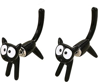 Black Cat Stud Earrings for Women Girls Funny Cartoon Big Eye Pet Animal Hypoallergenic Small Sweet Earrings for Cat Lover